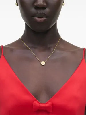 logo-plaque pendant necklace