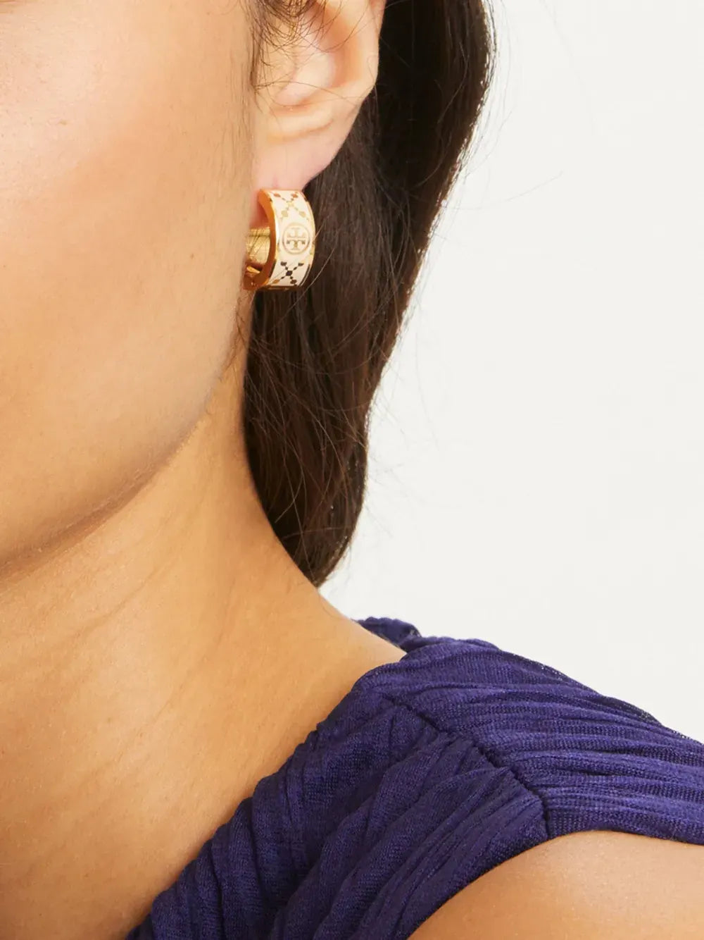 small T monogram hoop earrings