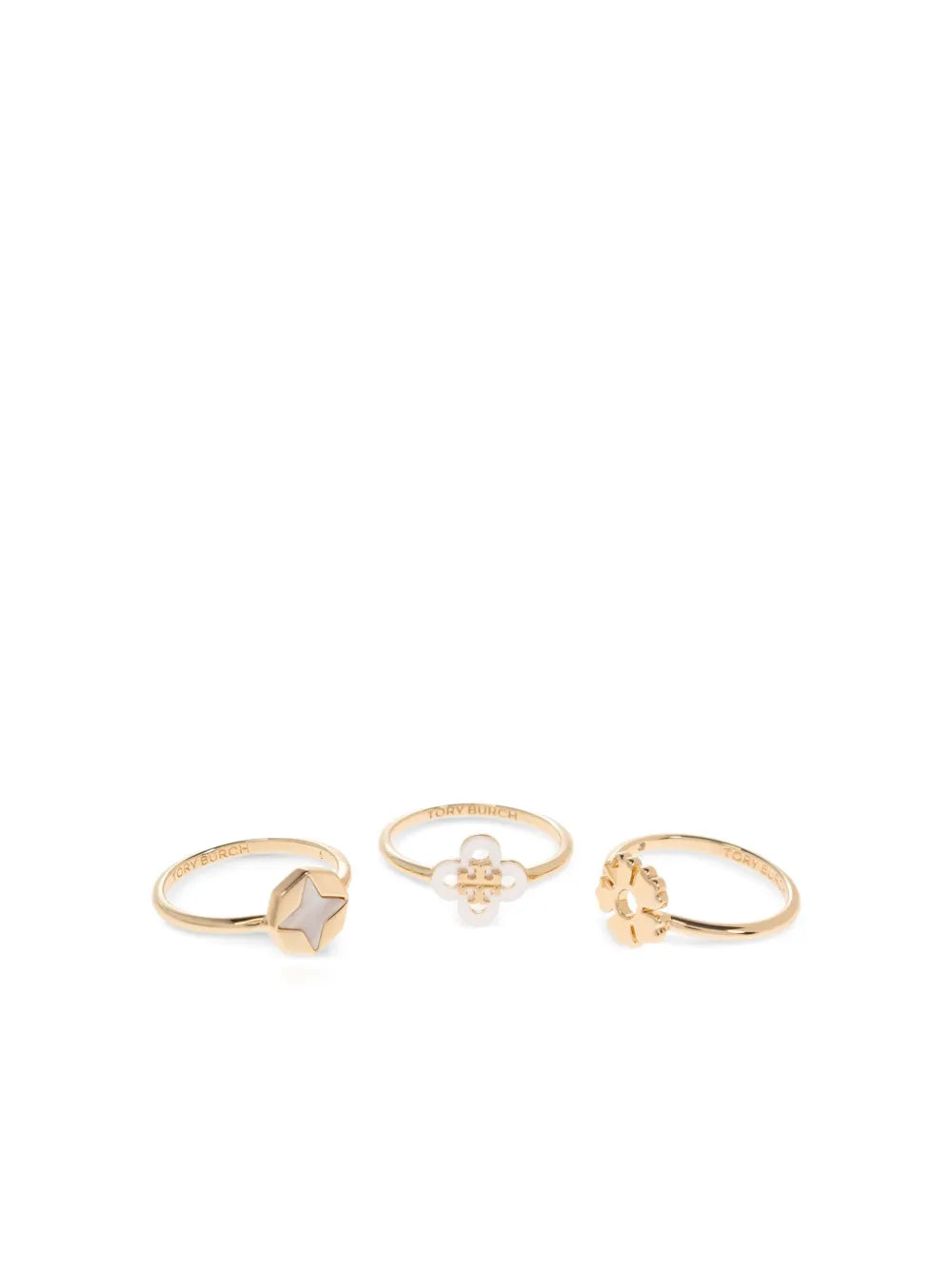 charm-embellished ring (set of three)