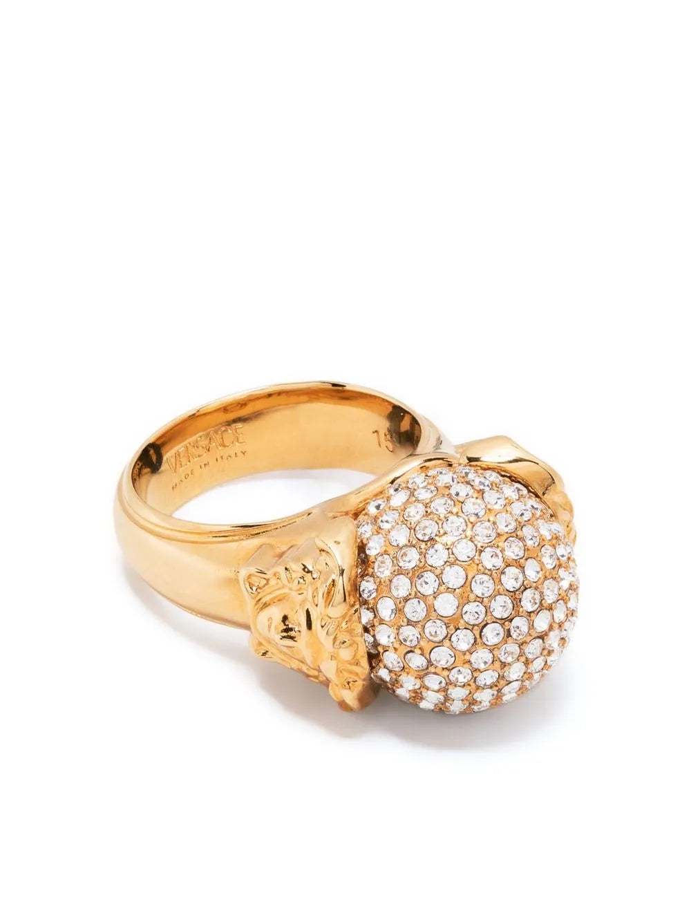 Medusa crystal-embellished ring