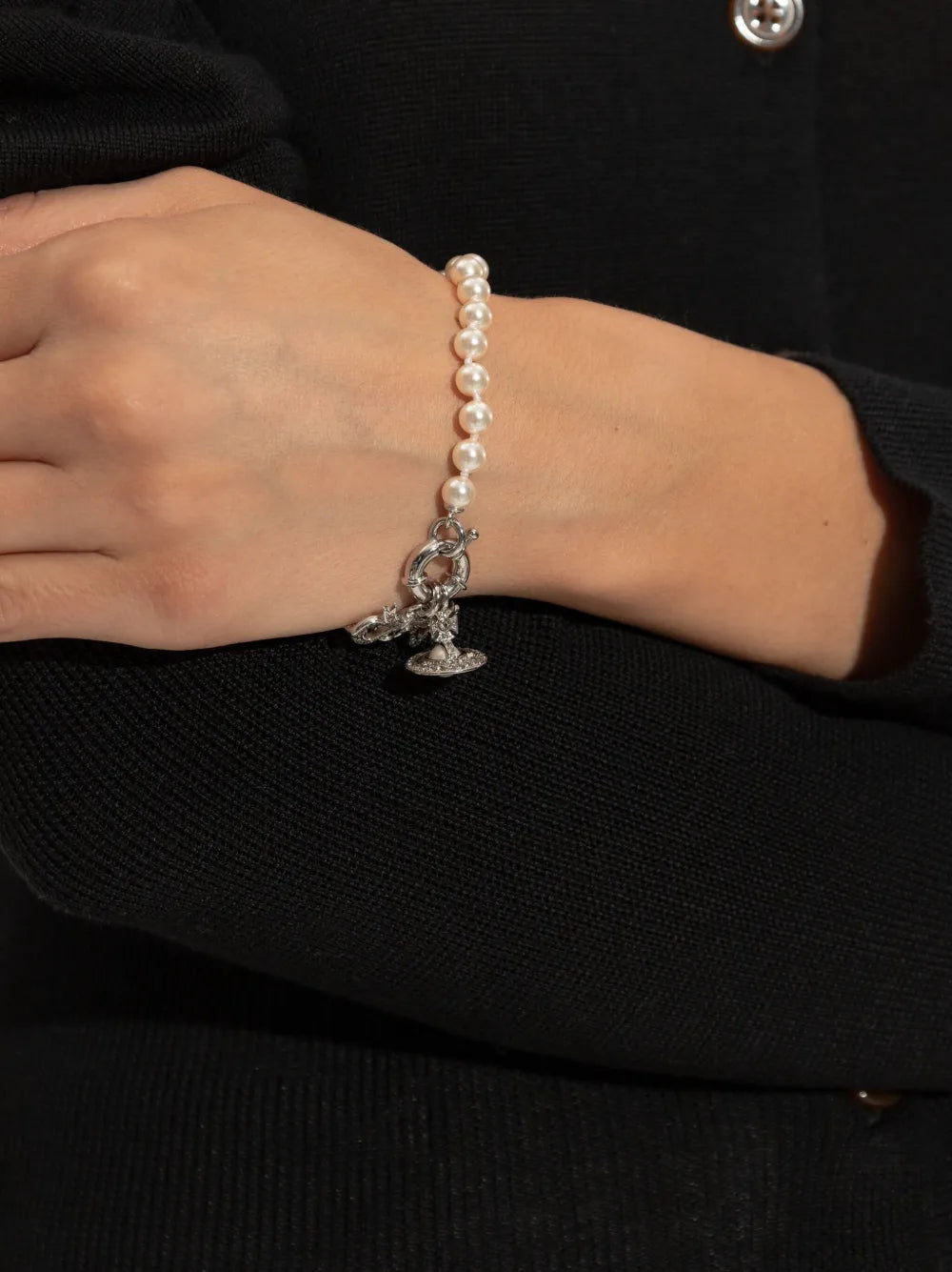 pearl bow bracelet