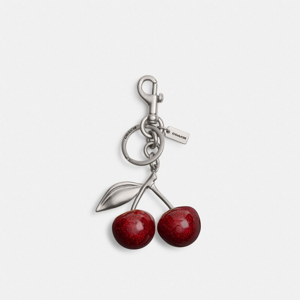 Coach Cherry Bag Charm Silver Red Apple