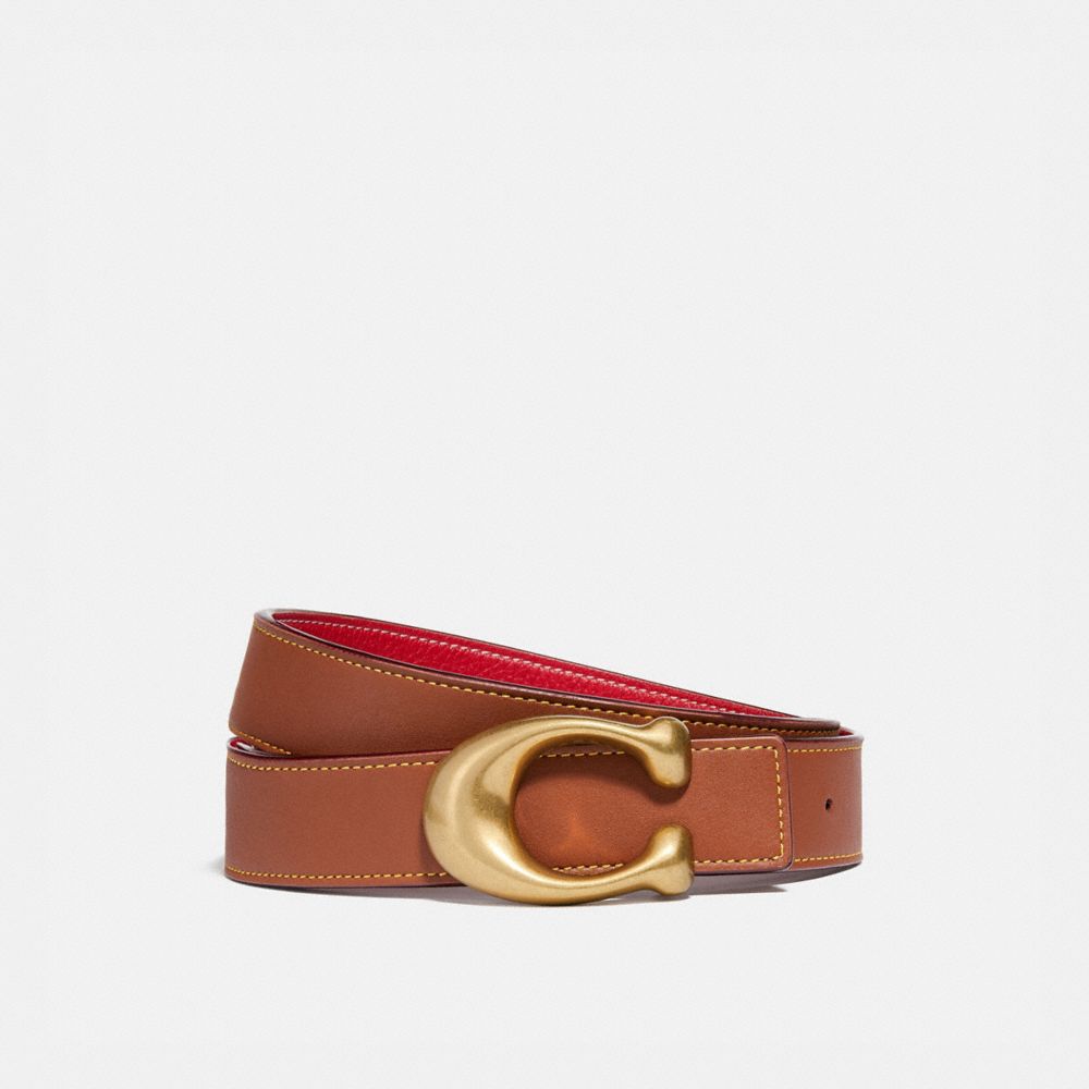 Coach C Hardware Reversible Belt, 32 Mm Brass Red 1941 Saddle