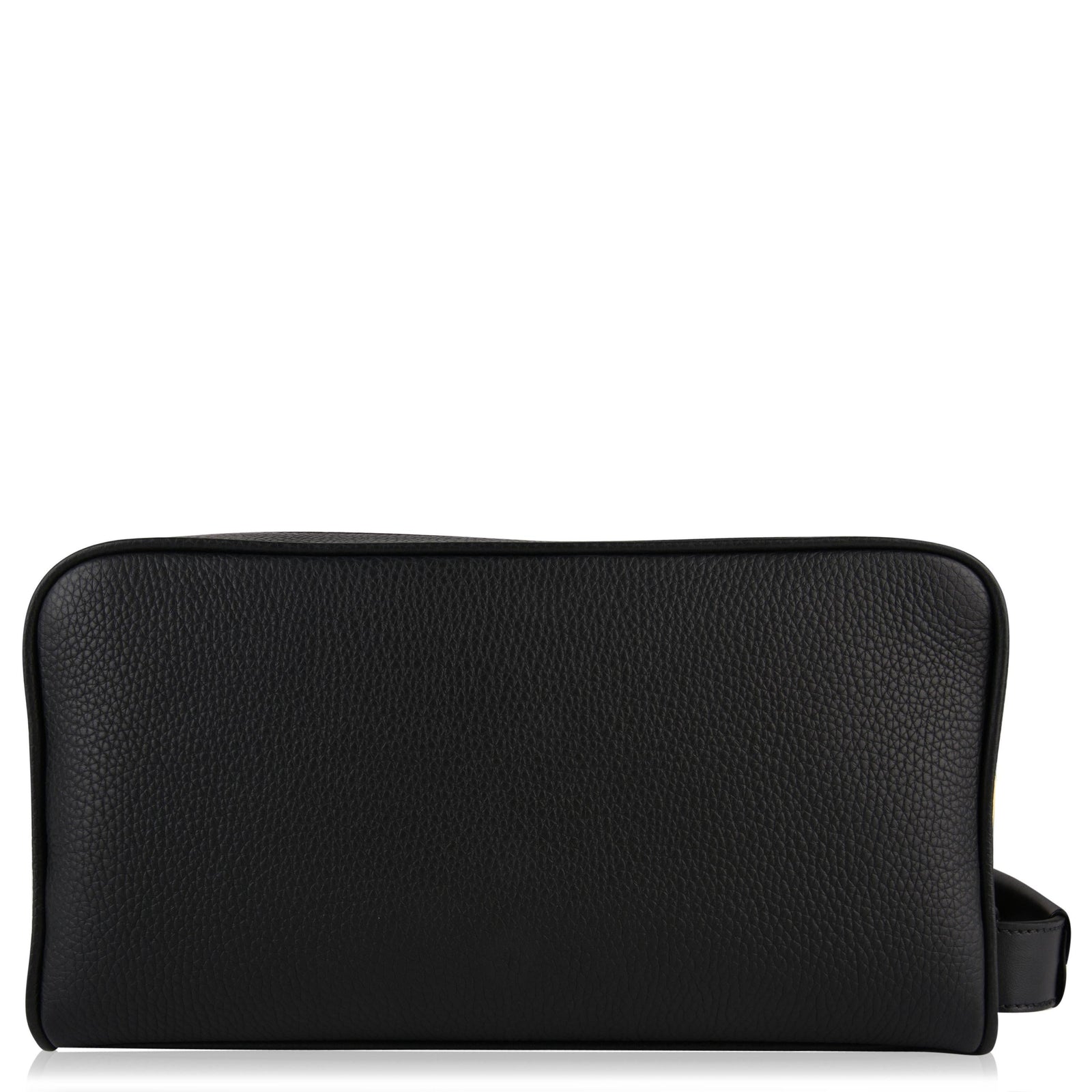 Grain Leather Double Zip Wash Bag