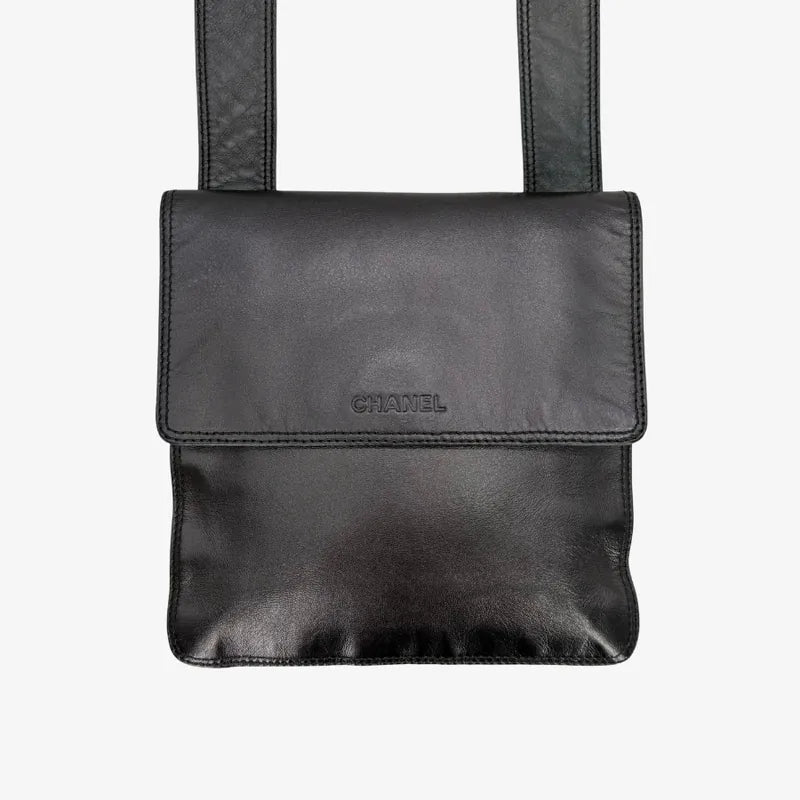 JAH211 - CHANEL Vintage Metallic Gray Lambskin Flap Bag