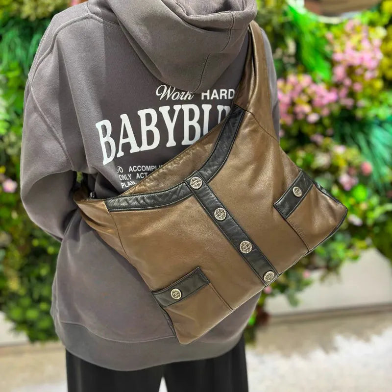 RB727 - CHANEL Vintage Girl Dark Brown Leather Bag