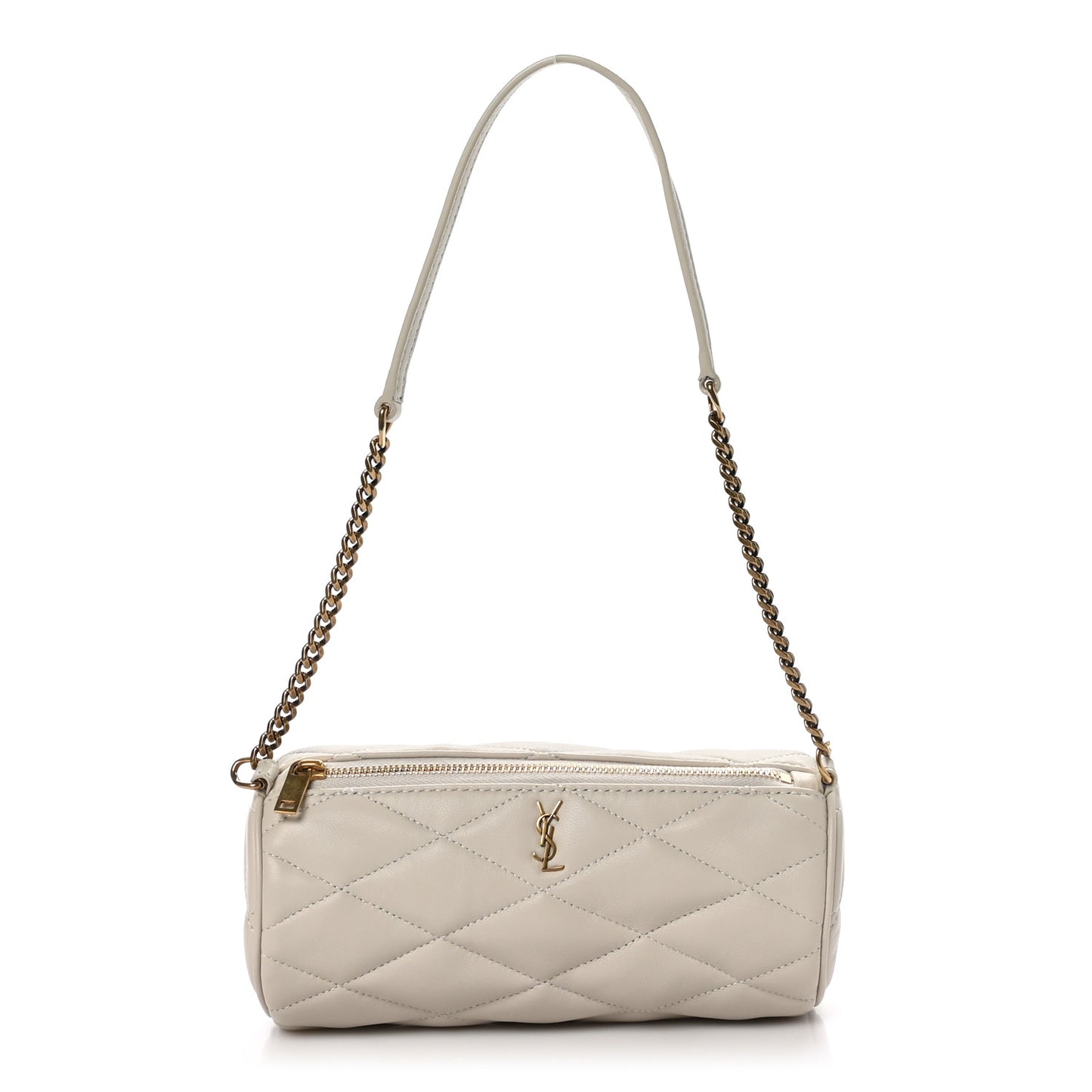 Lambskin Monogram Mini Sade Tube Bag Vintage White