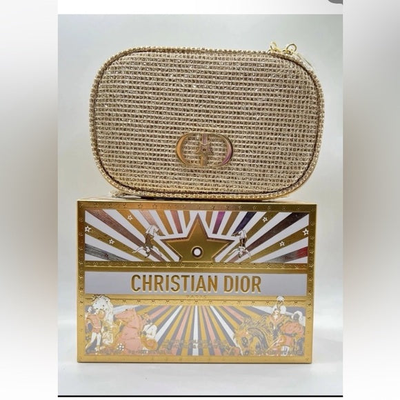 Dior Gold Makeup Bag