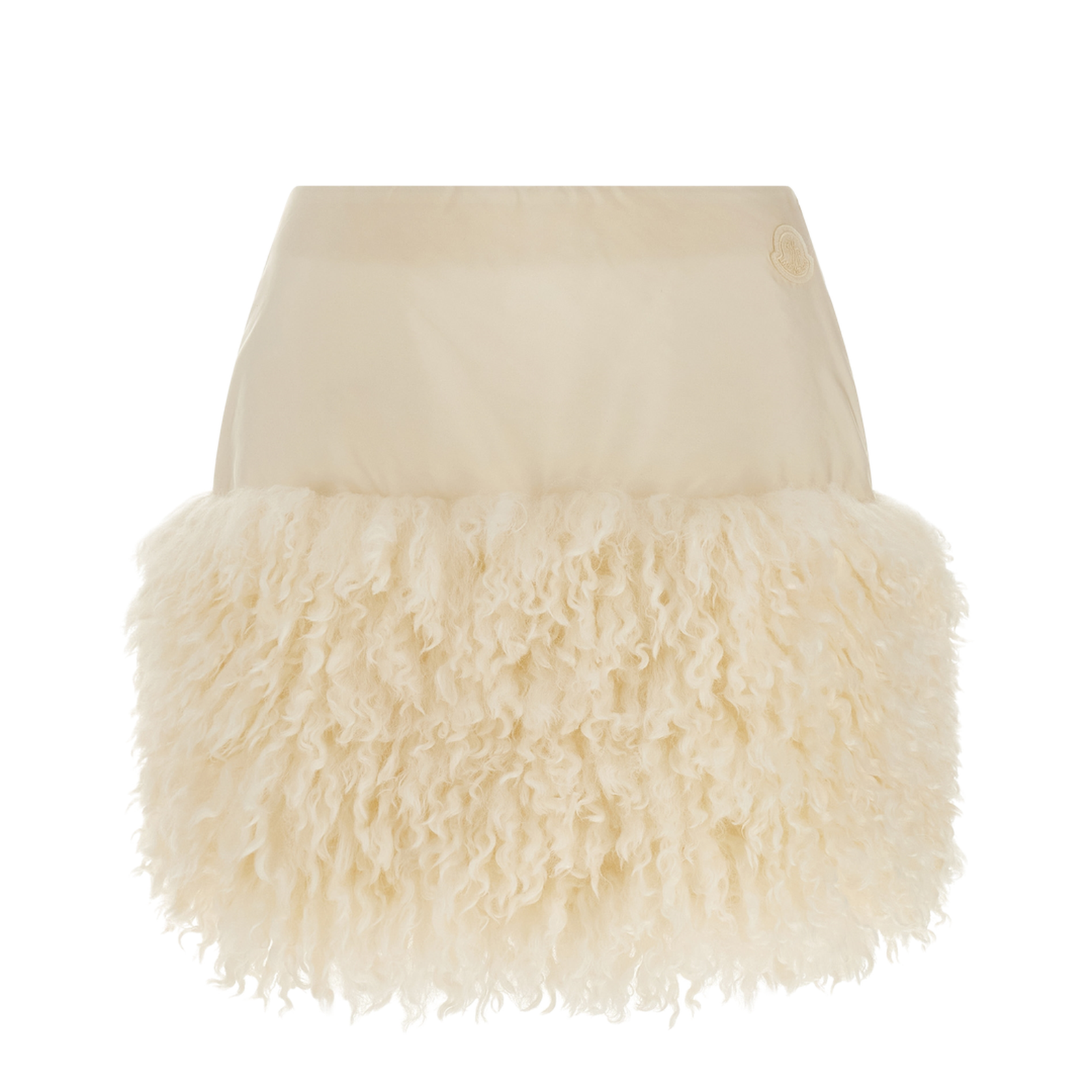 Teddy-Trimmed Mini Skirt White