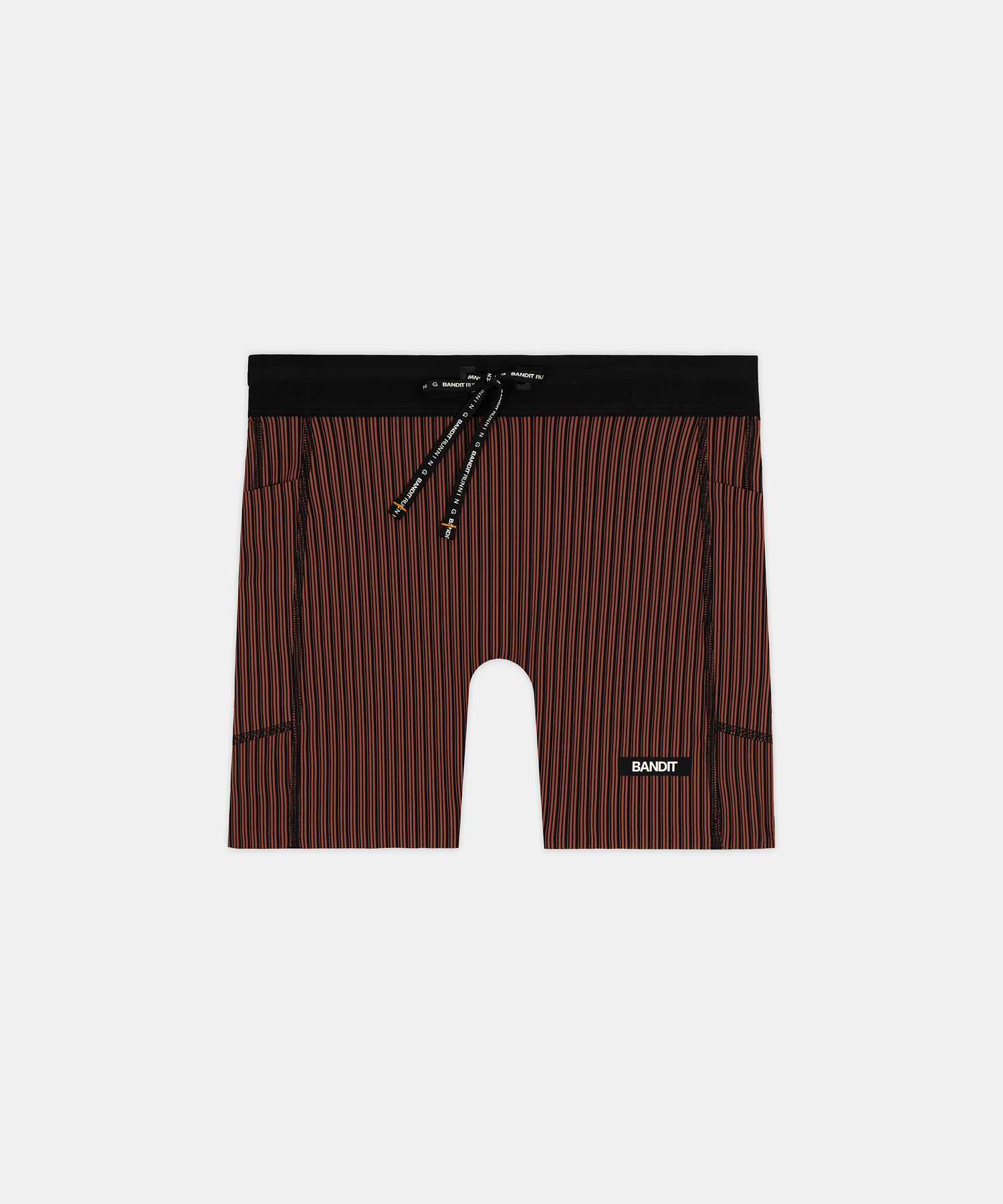 Bandit Womens Striped Cadence 5 Compression Shorts Mahogany Black