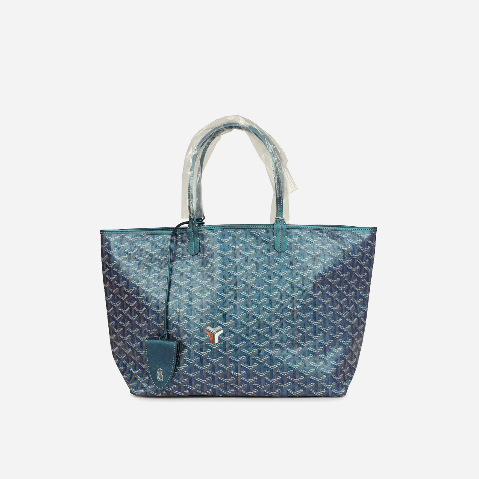 Goyard Goyardine Pearly Blue Saint Louis PM Tote Bag Palladium Hardware
