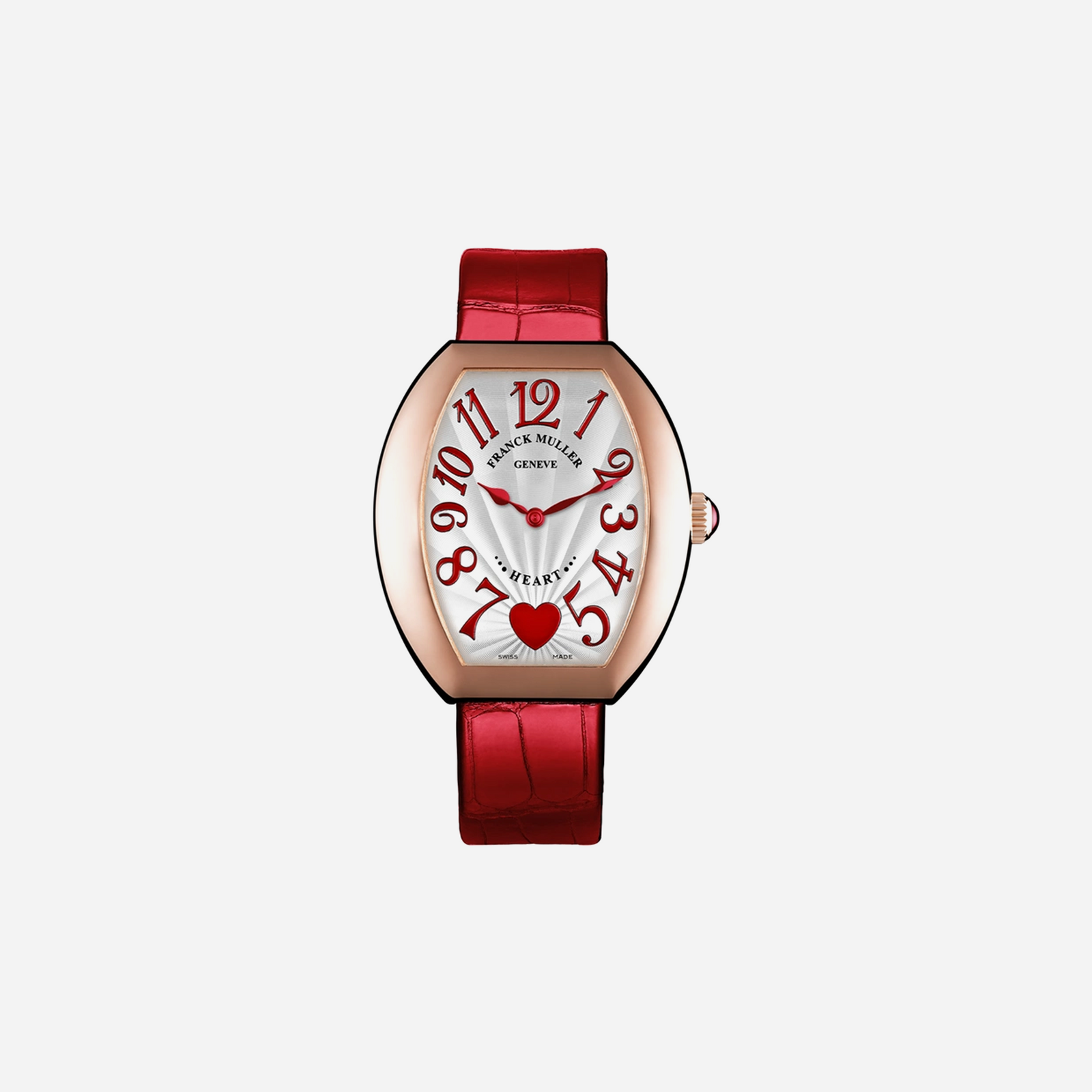 Franck Muller Heart Silver Dial Leather Strap Watch WMNS - 5002 M QZ C 6H 5N
