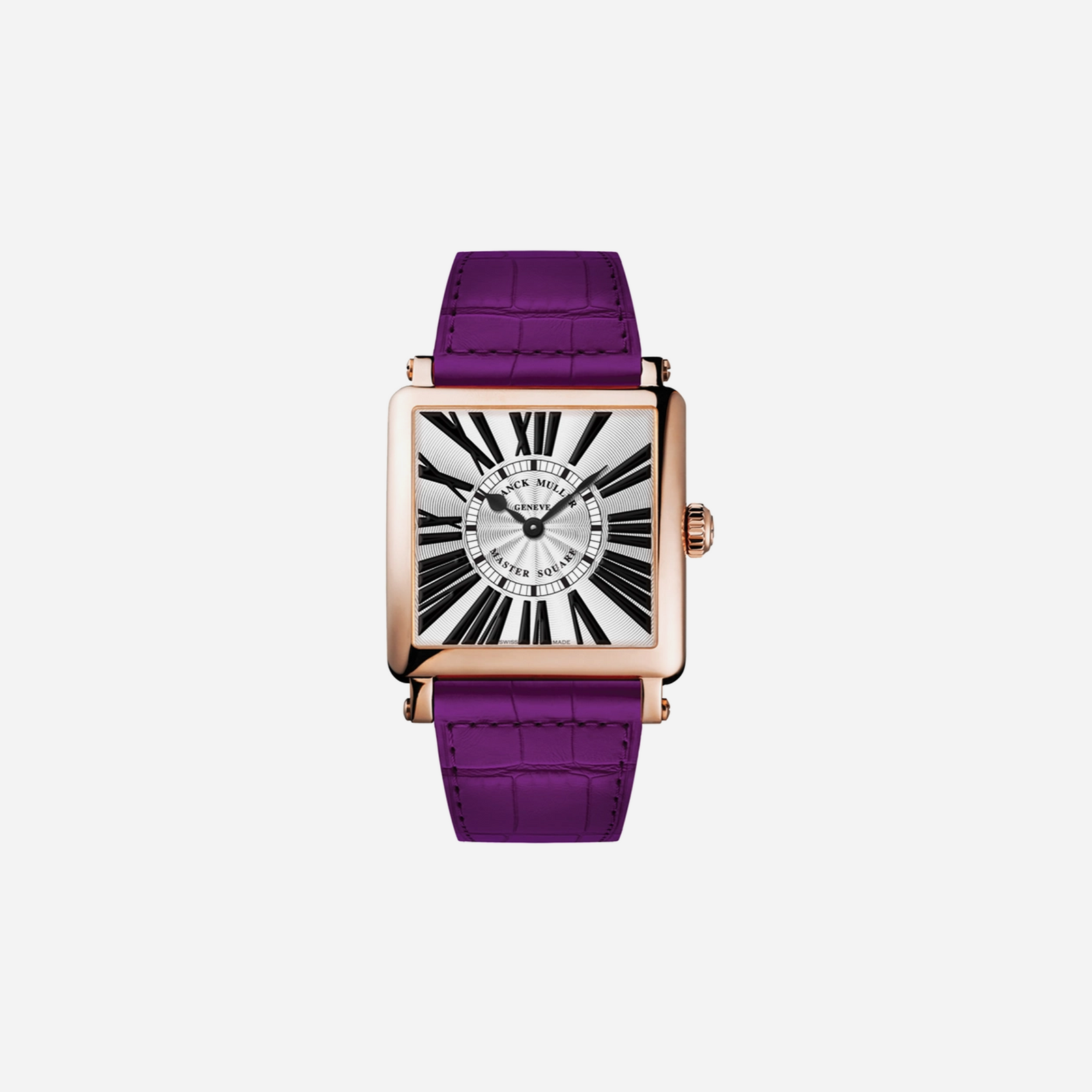 Franck Muller Master Square Silver Dial Leather Strap Watch WMNS - 6002-M-QZ-R-5N