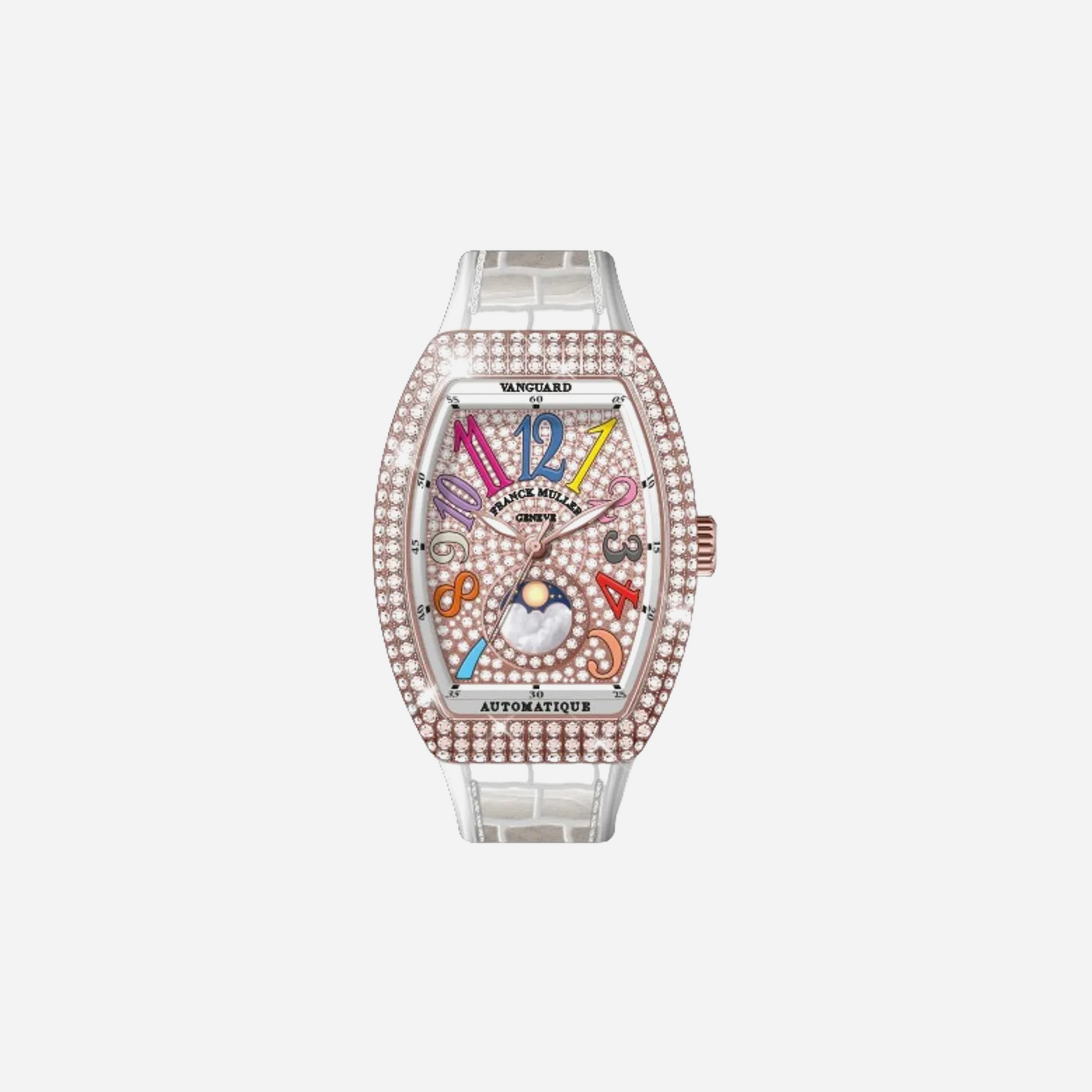 Franck Muller Vanguard Lady Mother of Pearl Dial Leather Strap Watch WMNS - V 32 SC AT FO L COL DRM D CD (BC)
