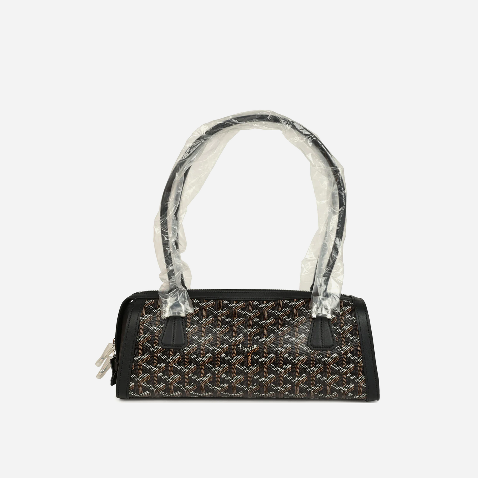 Goyard Goyardine Canvas Bonbonniere Bag Black Chevroches Calfskin Palladium Hardware