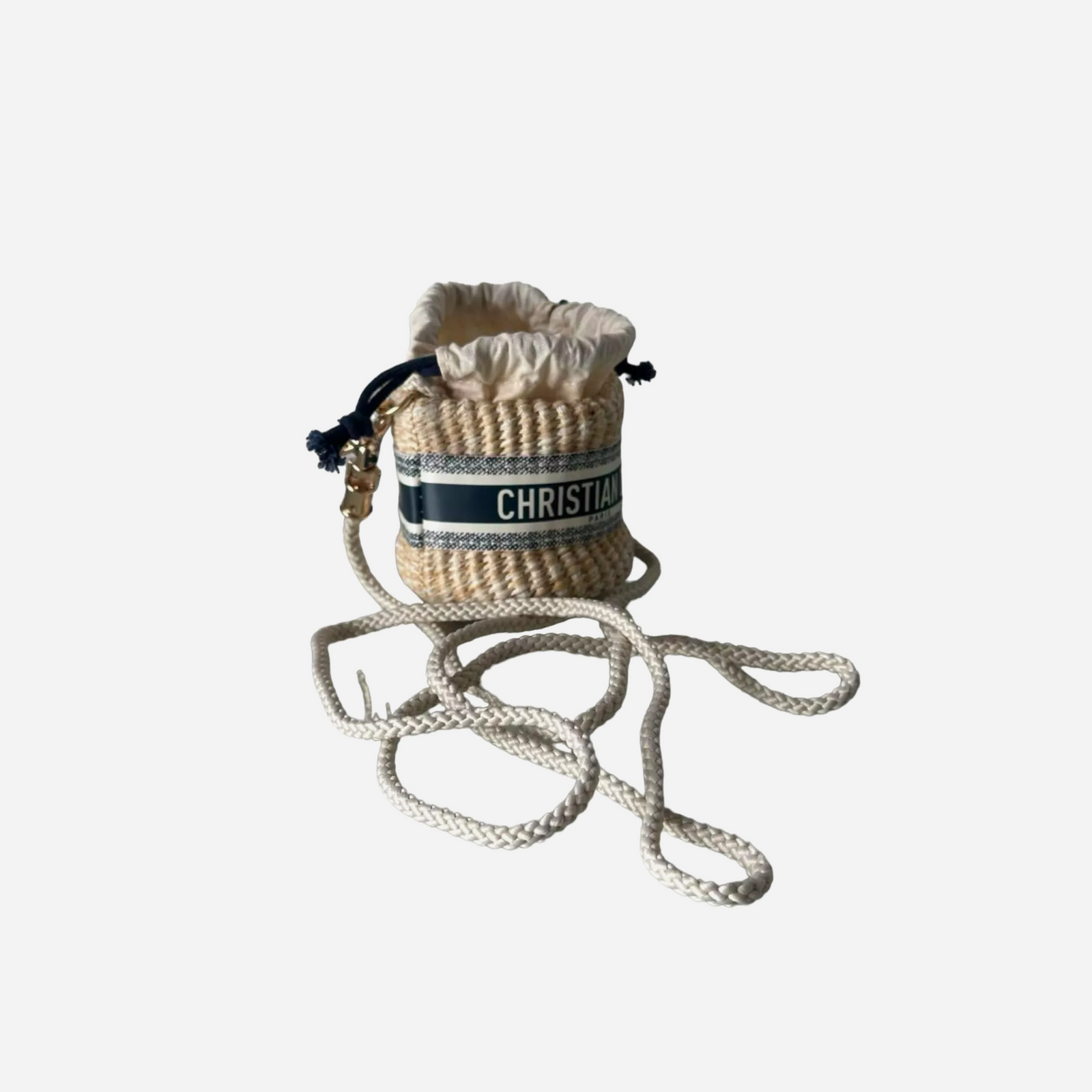 Dior Novelty Straw Pouch Mini Shoulder Crossbody Bag