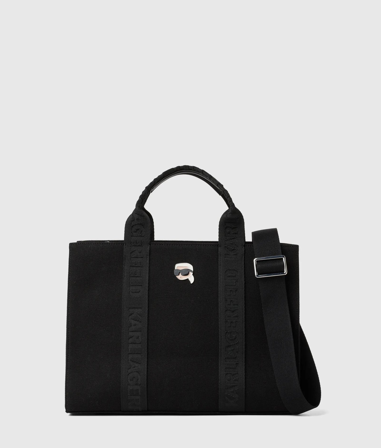 KarlLagerfeld Ikon Pin Square Tote Bag Black