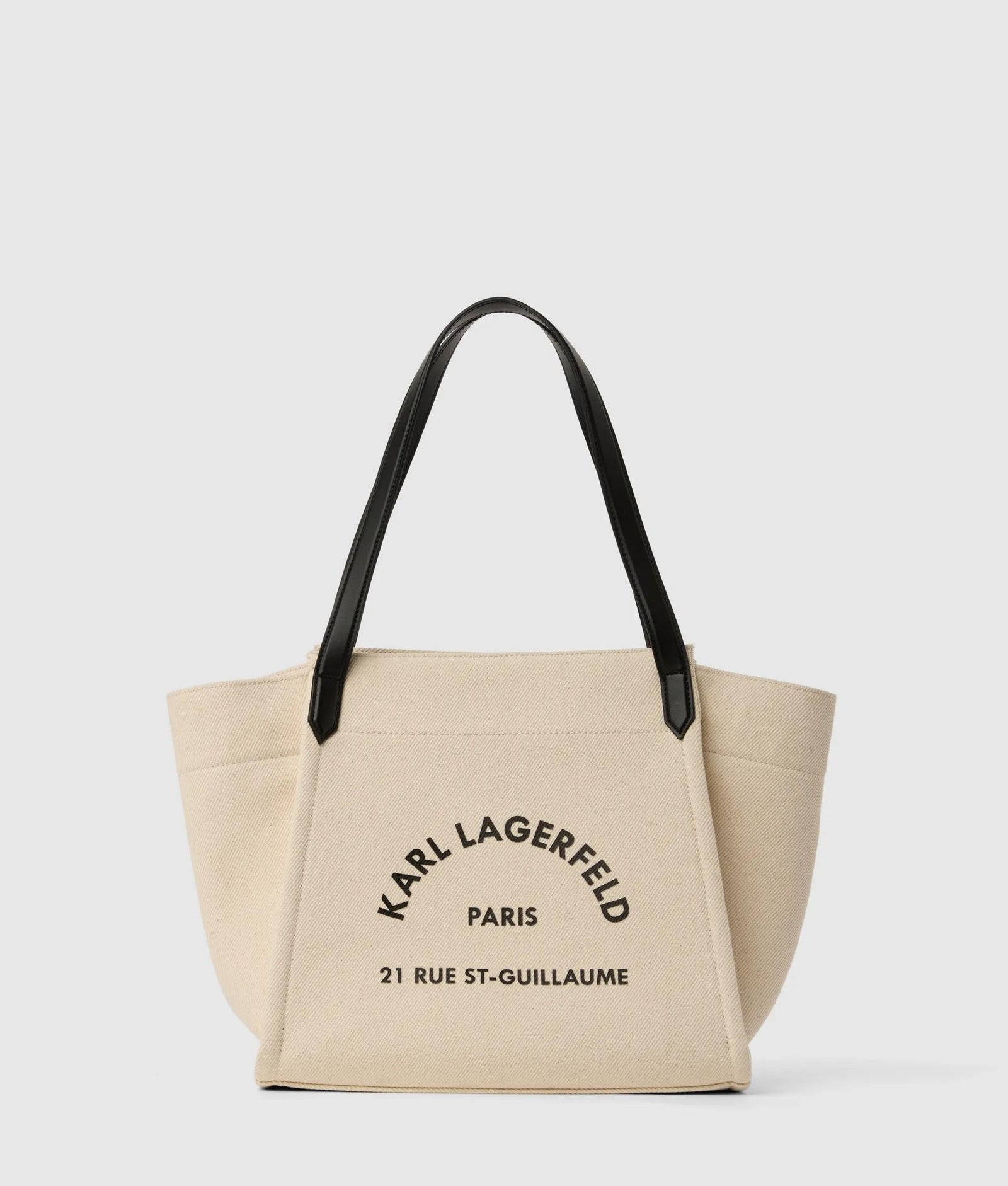 KarlLagerfeld Rue St-Guillaume Winged Tote Bag Natural