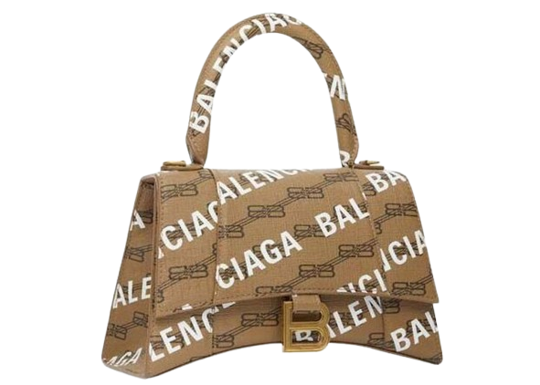 Balenciaga Hourglass Top Handle BB Monogram Beige