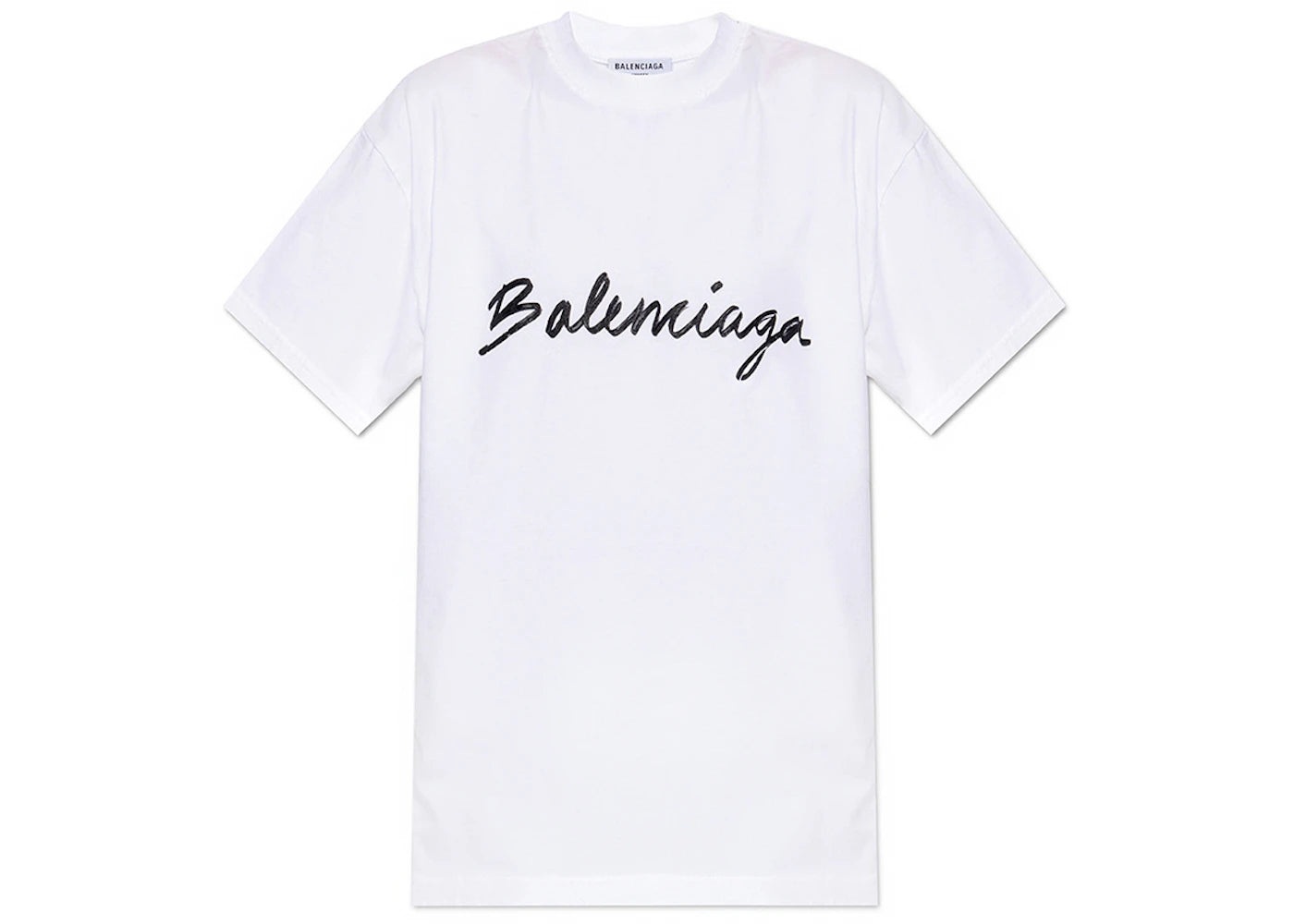 Balenciaga Women's Script Logo T-Shirt White/Black
