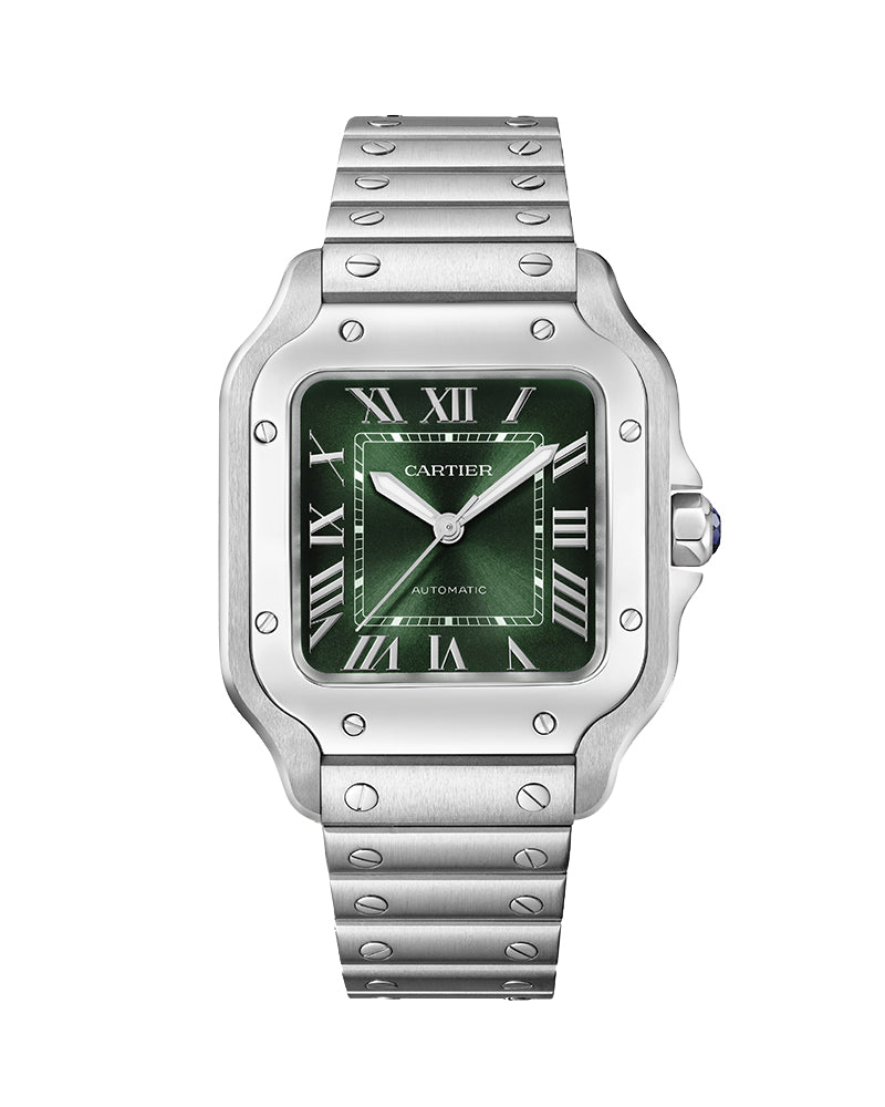 CARTIER Santos De Cartier, Medium, Automatic, Steel, Interchangeable Steel And Leather Bracelets