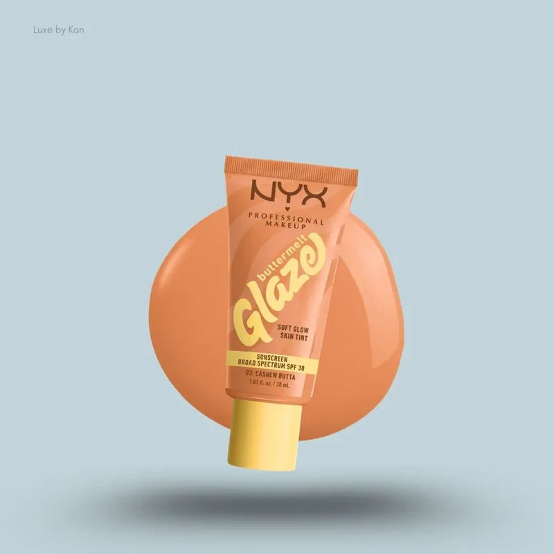NYX Professional Makeup Buttermelt Glaze Soft Glow Skin Tint + SPF/FPS 30 Foundation (Various Shades)