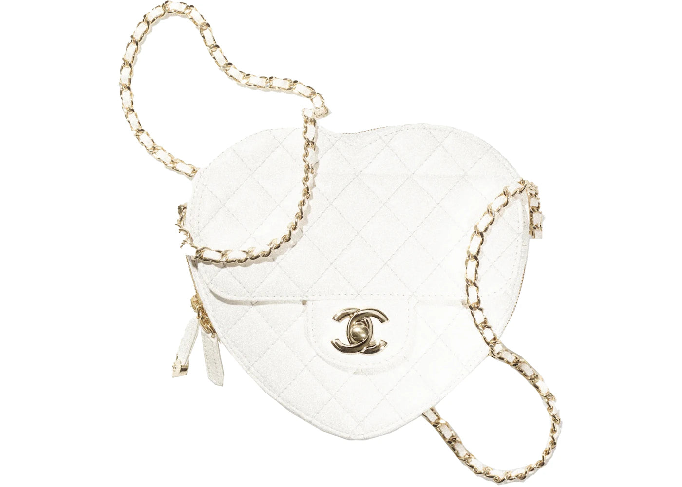 Chanel Heart Bag 22S White Lambskin