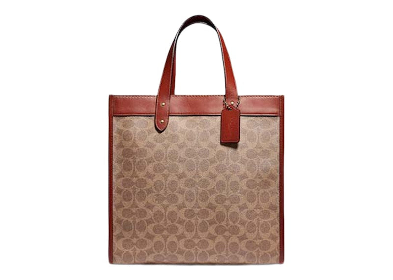Coach Tote in Signature Canvas with Horse and Carriage Print Field Brass/Tan Truffle Rust