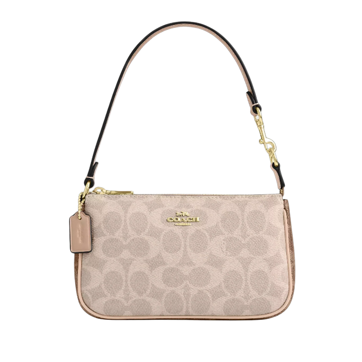 COACH Nolita 19 In Blocked Signature Canvas Gold/Sand/Tan