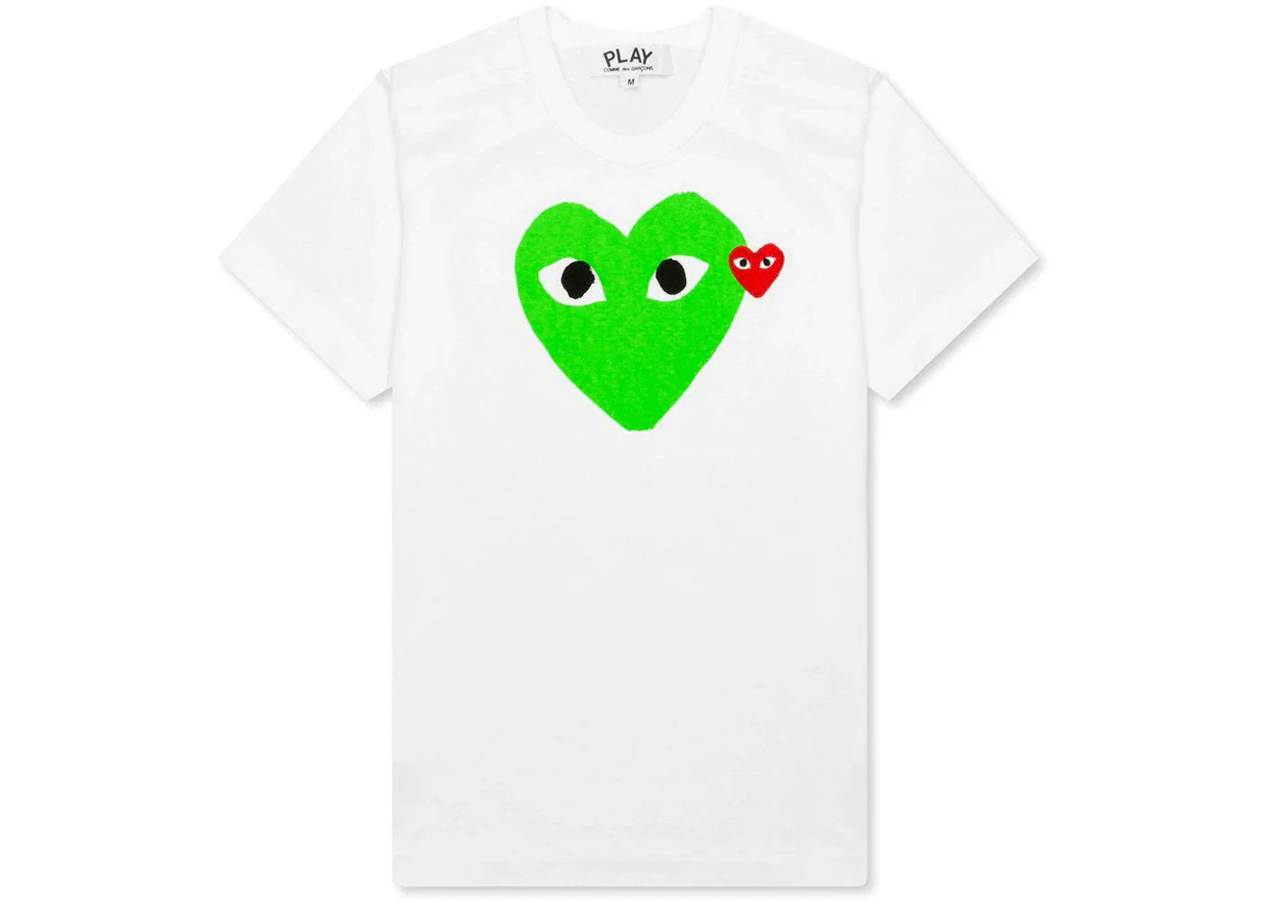 Comme Des Garcons Play Women'S Red Emblem Heart T-Shirt White/Green