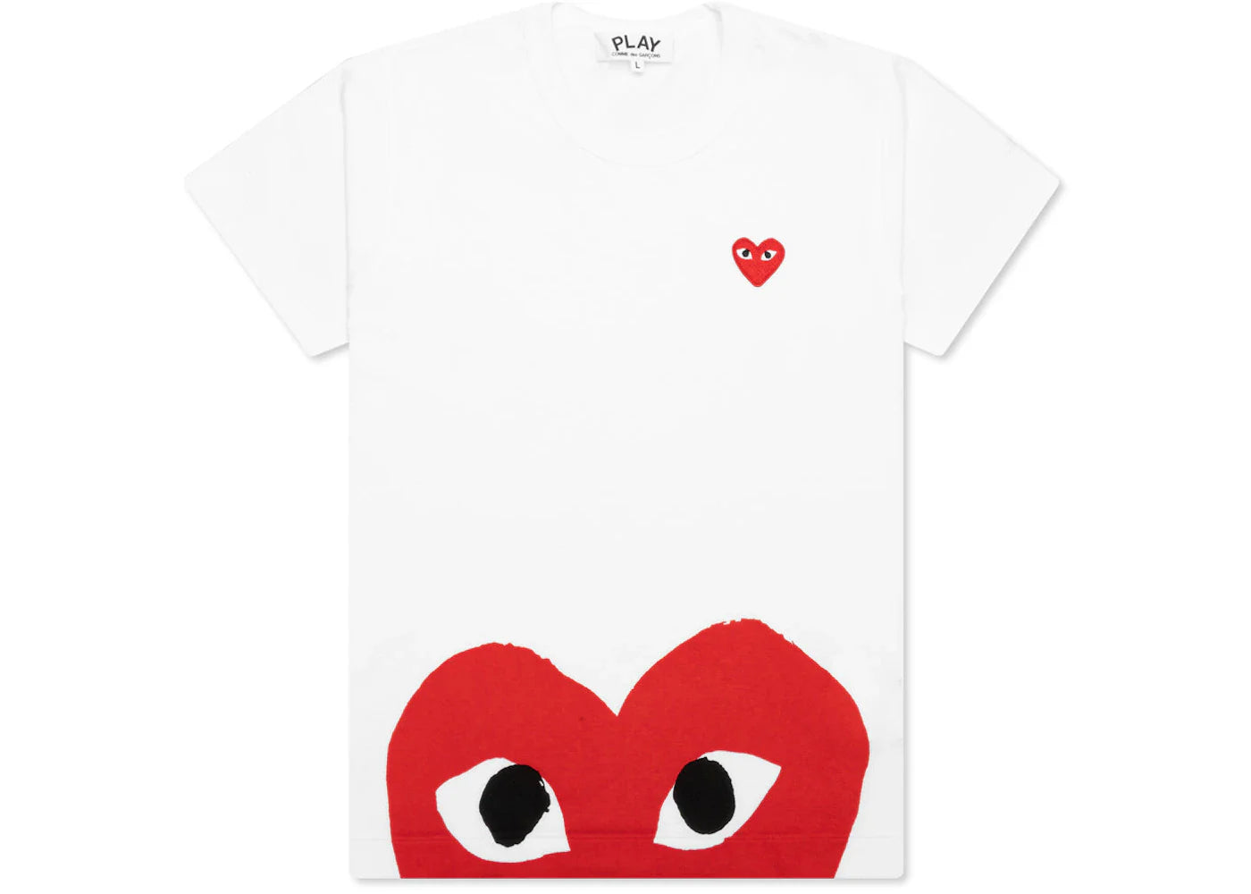 Comme Des Garcons Play Women'S Red Half Heart T-Shirt White