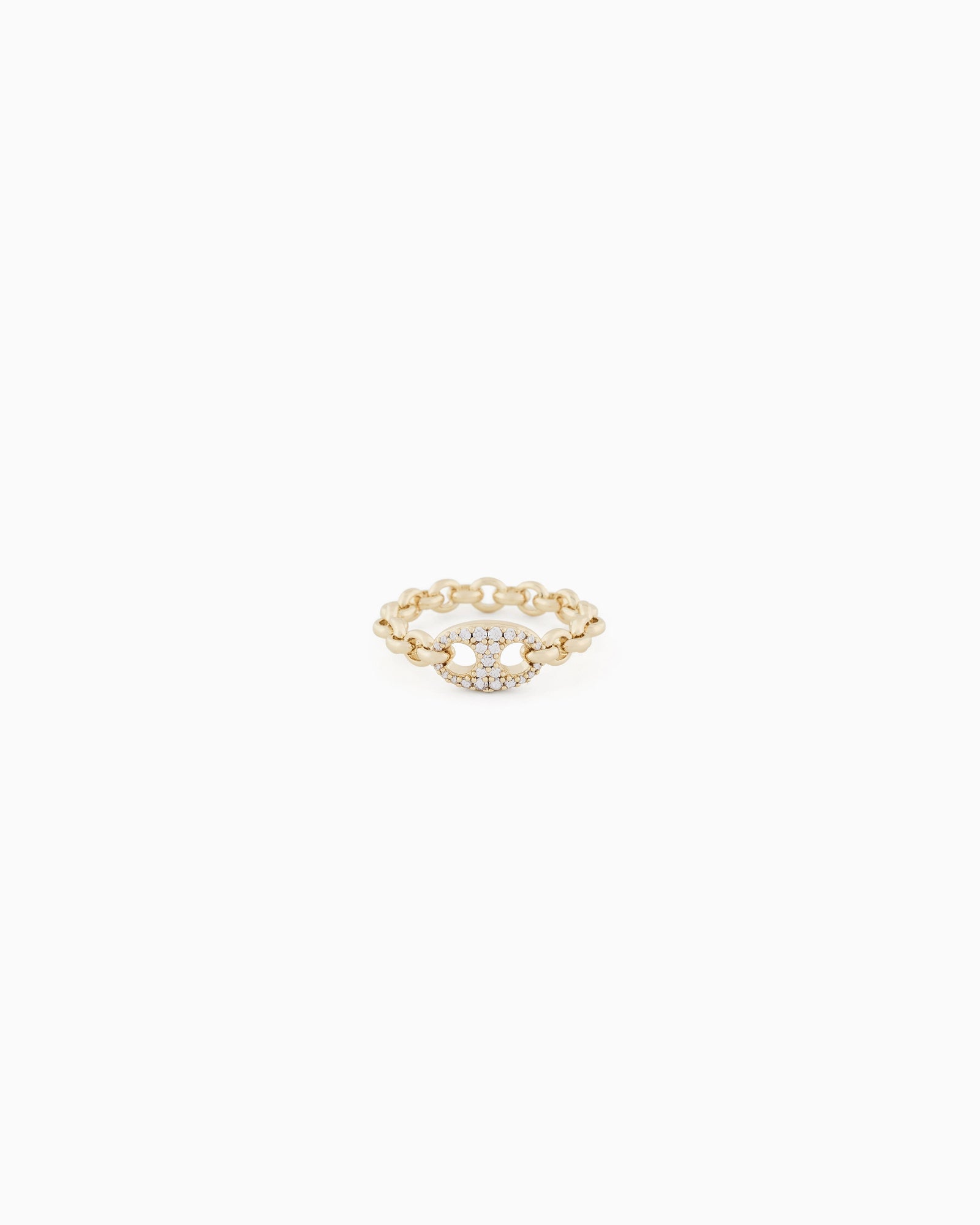 Emporio Armani  Gold-Tone Brass Center Focal Ring