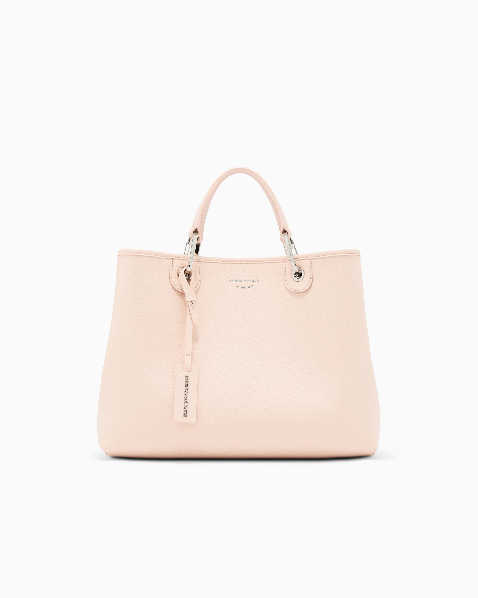 Emporio Armani Shopping bag with a pebbled texture and dual top handles
