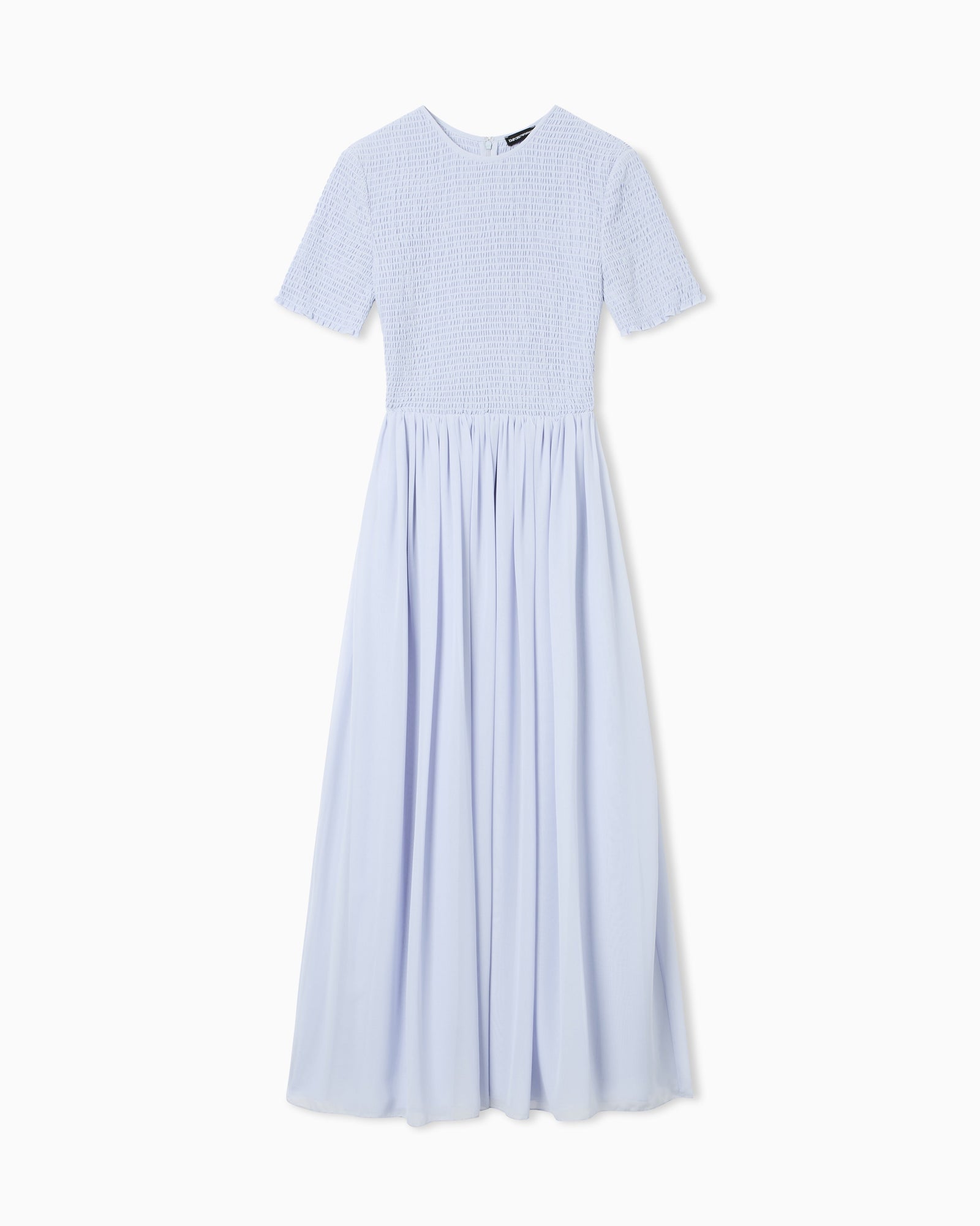Emporio Armani Short-sleeved long dress in technical georgette