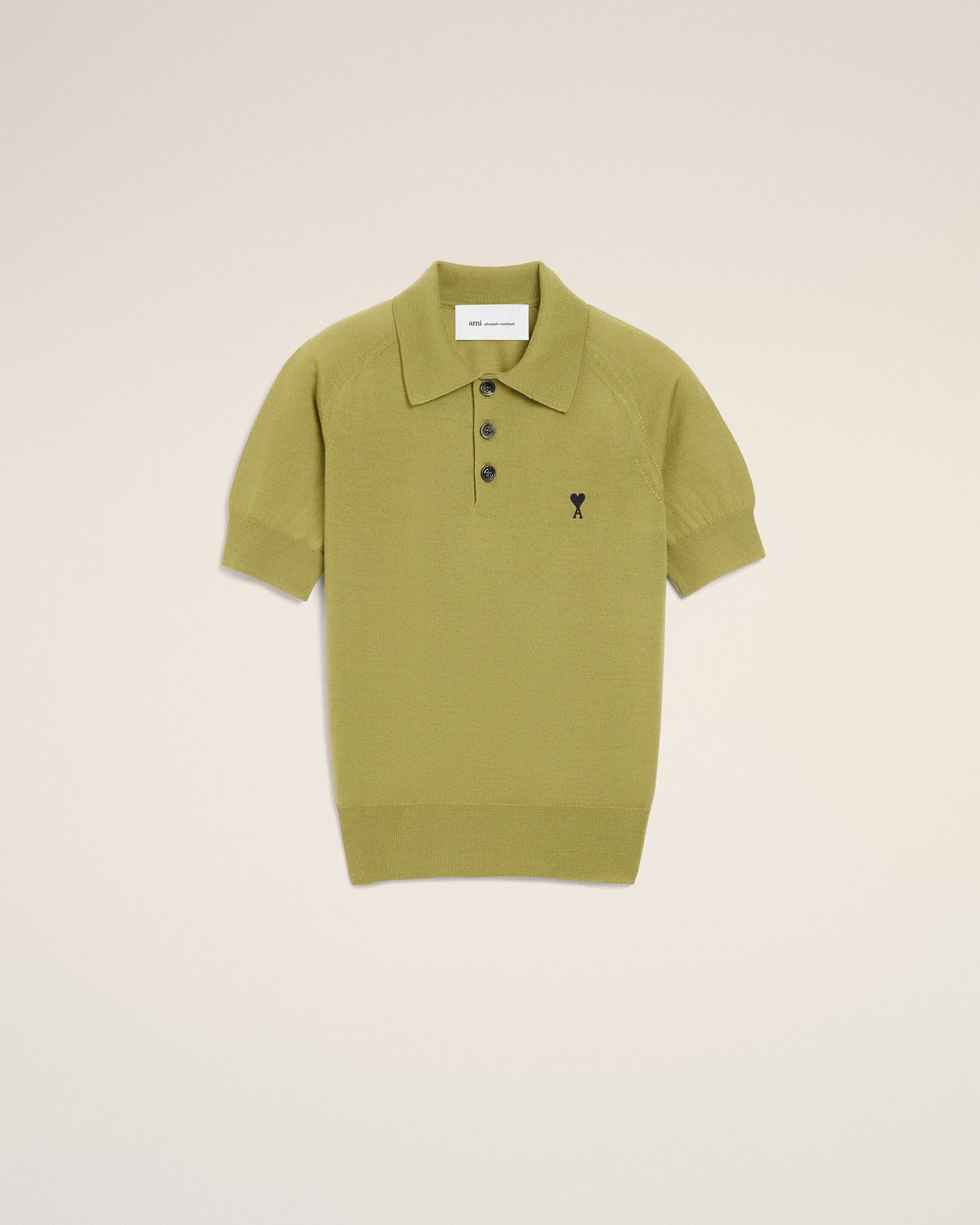Green Wool Short Sleeves Ami De Coeur Polo Women's