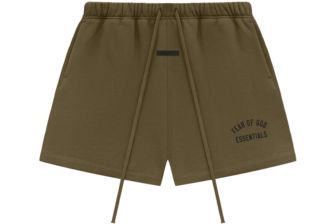 Fear of God Essentials Fleece Soccer Shorts Olive