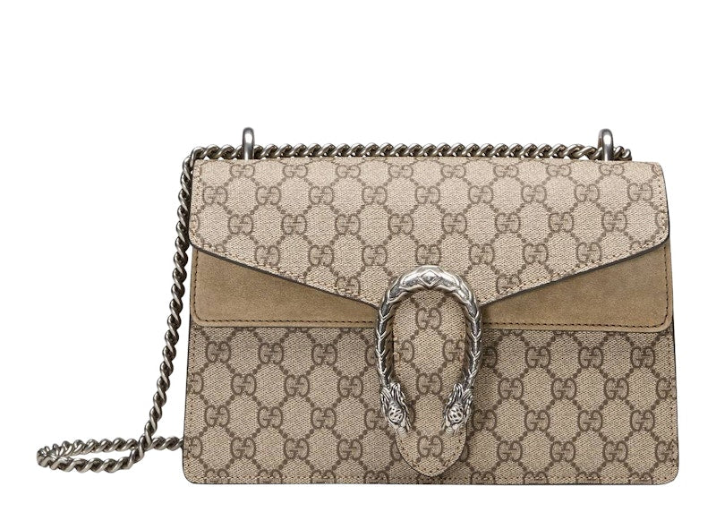 Gucci Dionysus Shoulder Bag GG Supreme Small Taupe