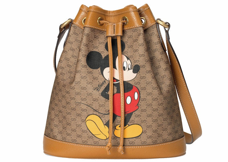 Gucci x Disney Bucket Bag Mini Gg Supreme Mickey Mouse Small Beige