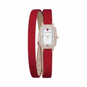 Harry Winston Emerald EMEQHM18RR009 Satin Bracelet 24mm MOP Dial Womens Watch