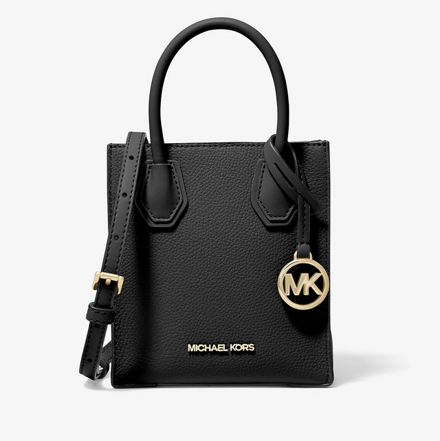Michael Kors Mercer Extra-Small Pebbled Leather Crossbody Bag Black