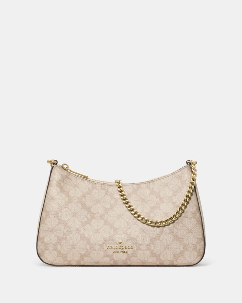 KateSpade Margot Spade Flower Convertible Shoulder Bag Dark Beige Moon Dust