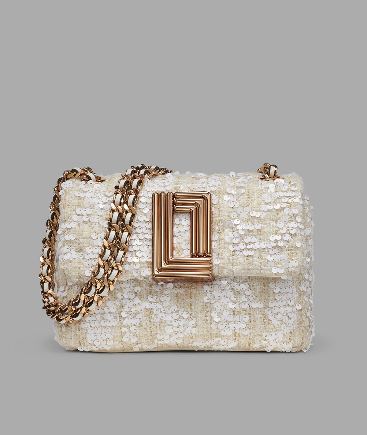 KarlLagerfeld Lafayette mini crossbody tweed winter white
