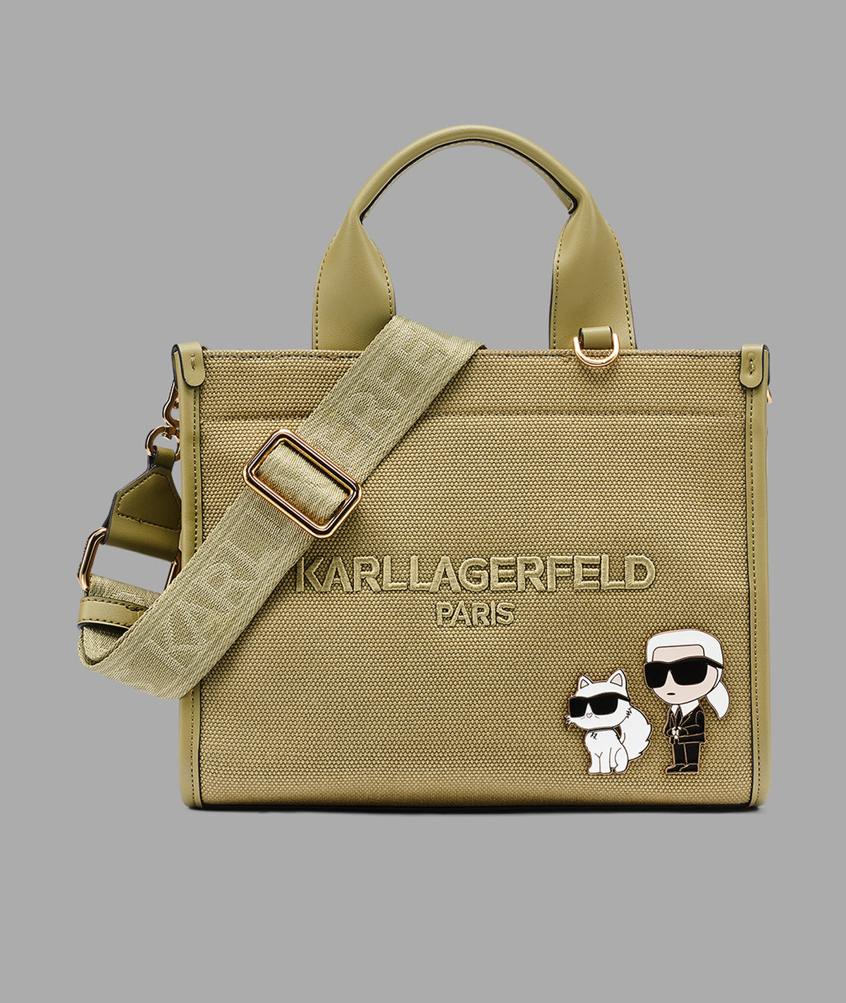 KarlLagerfeld Kristina small tote with top zipper olive
