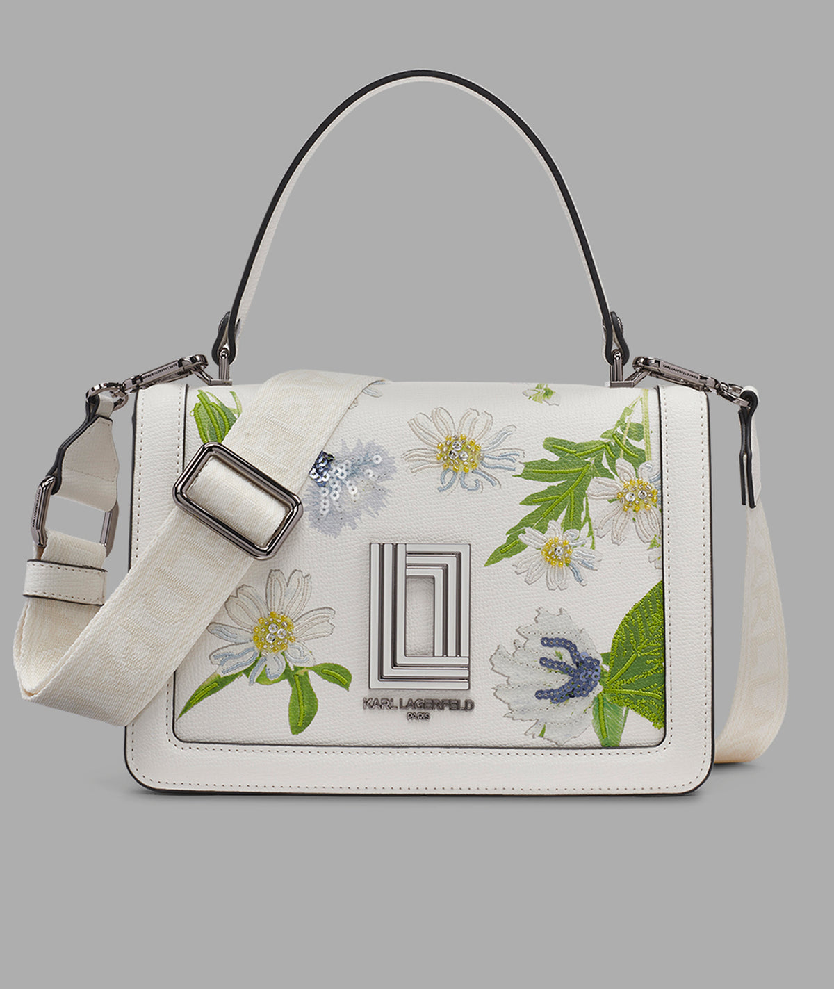 KarlLagerfeld Simone floral satchel white floral multi