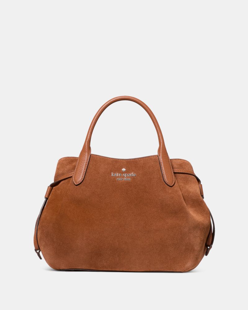KateSpade Dumpling Suede Small Satchel Warm Gingerbread