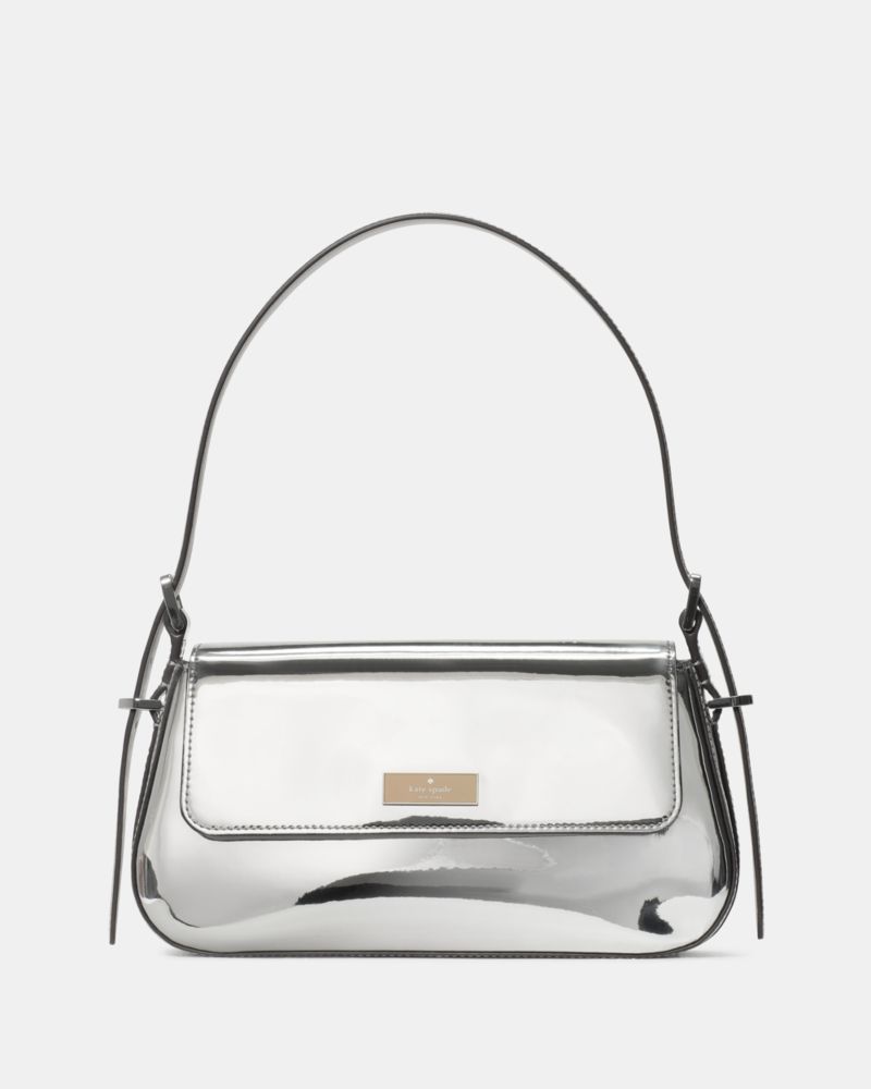 Bridget Mirror Metallic Small Flap Shoulder