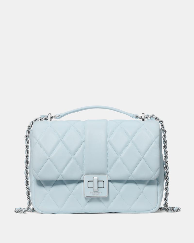 KateSpade Carey Quilted Small Flap Crossbody Crisp Sky