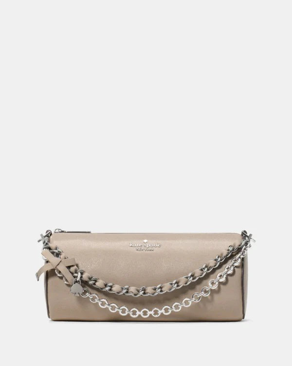 Kate Spade Roulette Glazed Leather Mini Convertible Bag Quartz Pebble