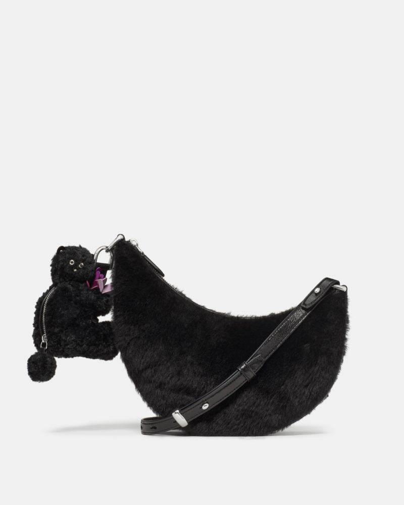 KateSpade Duo Shearling Bear Crossbody Bag Black Multi