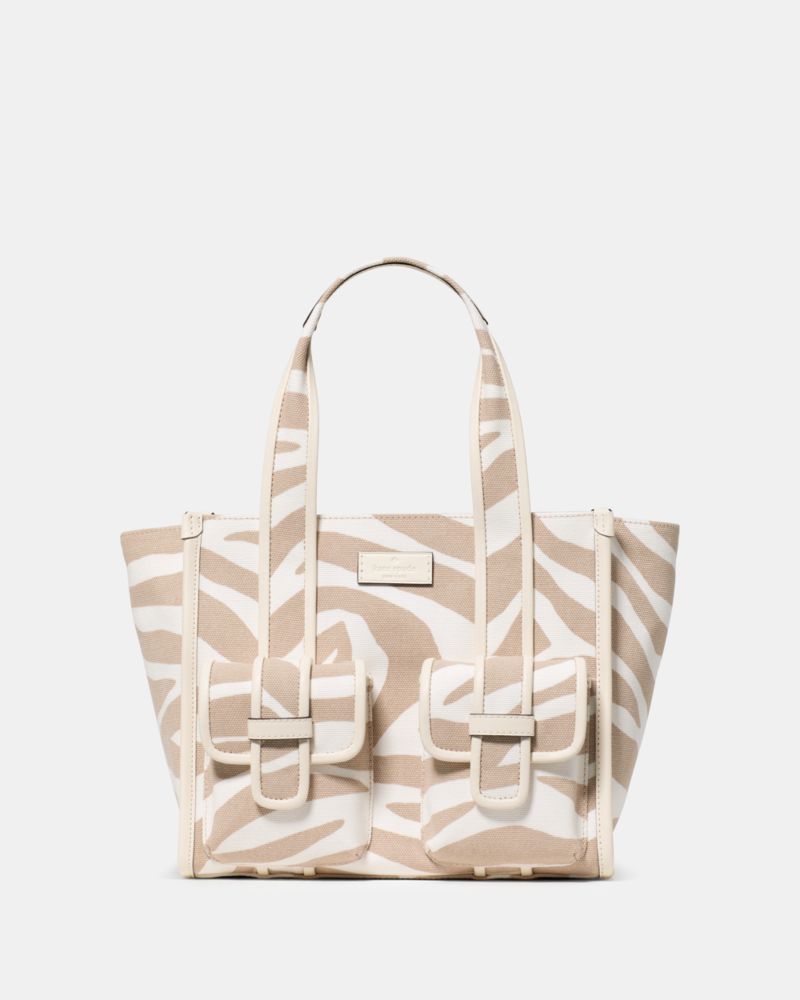 KateSpade Kip Zebra Cargo Small Tote Bag Light Fawn Multi